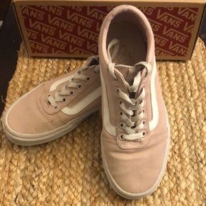 Old School Pink/ white Vans 7.5 ladies